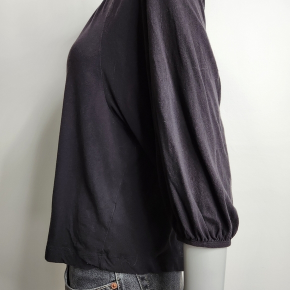 Everlane The Air Poet Black 3/4 Sleeve Crewneck Tee Shirt Size S - Picture 8 of 12